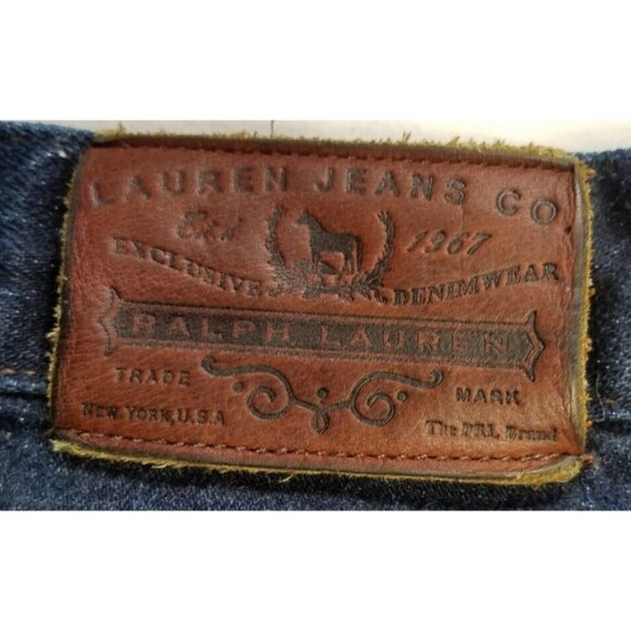 Ralph Lauren Classic Straight Mid-Rise Dark Blue Denim Stretch Jeans Women's 6 - Picture 12 of 15